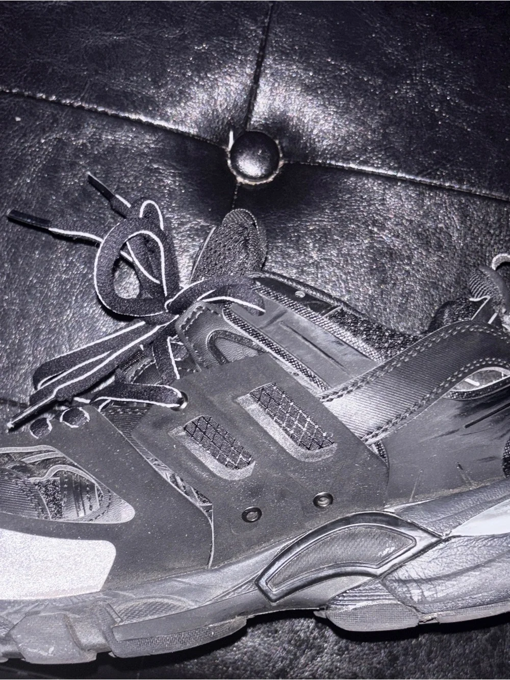 Balenciaga Black Men's Chunky Tread Sole Sneakers